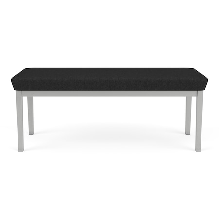 Lesro Lenox Steel 2 Seat Bench, Black Seat, Black Back, 45 W 21 L 18.5 H, Linette Vinyl Seat LS2001